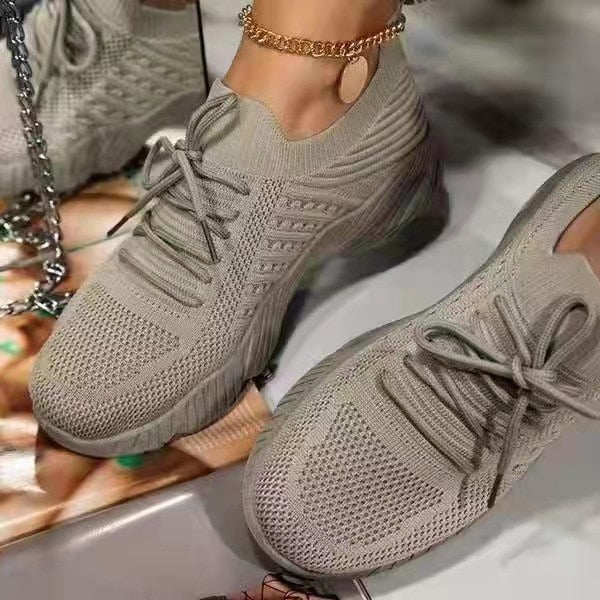 YBQJOO - Mesh andningsbara damsneakers